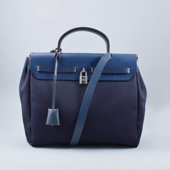 Hermes Navy Toile Herbag 31